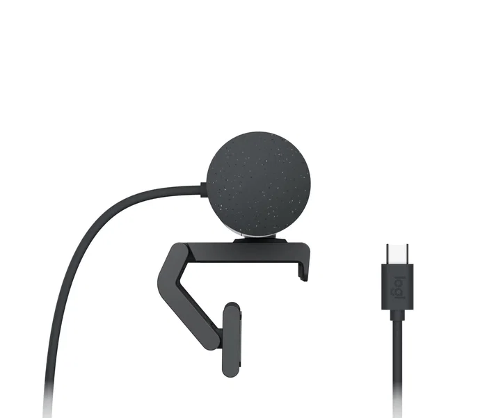Logitech Brio 500 Webcam Full HD 1080p 60fps USB-C con Micrófonos de Ruido, Obturador de Privacidad, Campo Visual 90°, Autoencuadre - Grafito (960-Cameragraphit