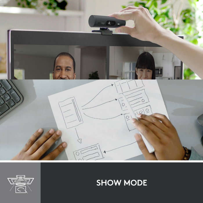 Logitech BRIO 500 Webcam Full HD USB-C Grafito