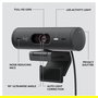 Webcam logitech brio 500 grafito full hd usb tipo c - 960-001422