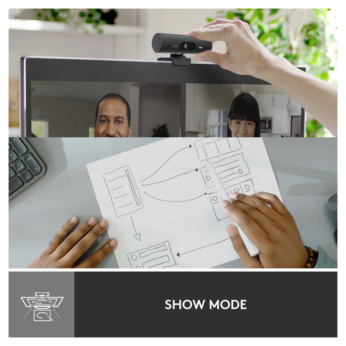 Webcam logitech brio 500 grafito full hd usb tipo c - 960-001422 Webcam logitech brio 500 grafito full hd usb tipo c - 960-001422