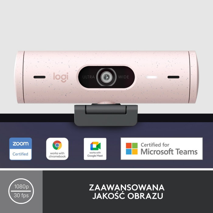 Logitech Brio 500 Webcam Rosa Full HD USB-C