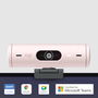 Logitech Webcam Brio 500 Rosa Full HD 1080p 4MP 90° con Clip de Montaje Universal USB-C Plug and Play Rightlight 4 HDR