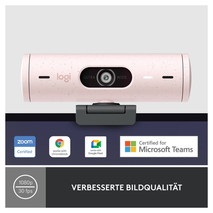 Logitech Brio 500 Webcam Rosa Full HD USB-C