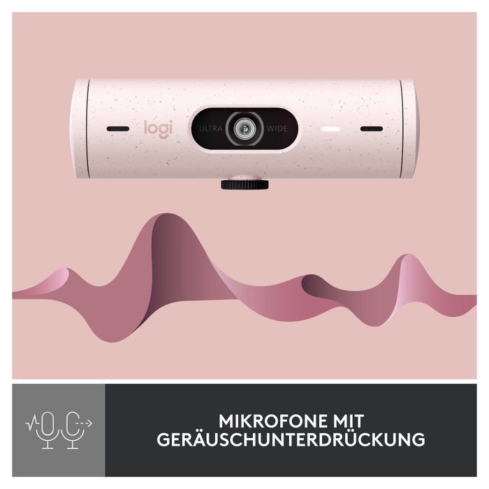 Logitech Brio 500 Webcam Rosa Full HD USB-C