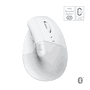 Logitech Lift for Mac Ratón Vertical Ergonómico Blanco