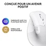 Logitech Lift for Mac Ratón Vertical Ergonómico Blanco