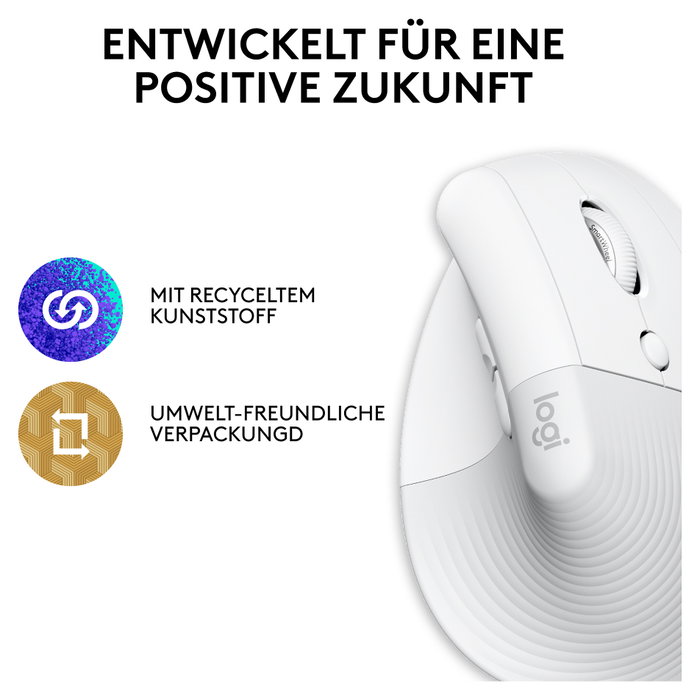 Logitech Lift for Mac Ratón Vertical Ergonómico Blanco Logitech Lift for Mac Ratón Vertical Ergonómico Blanco