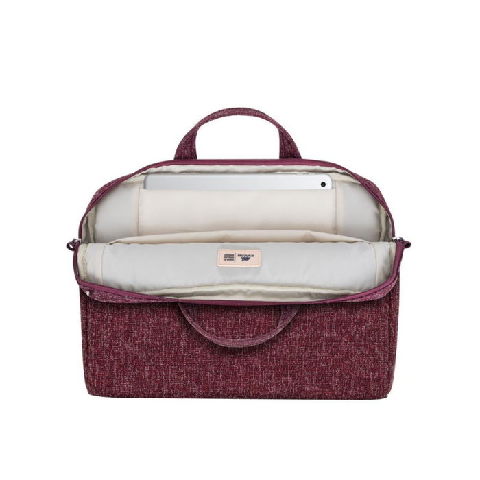 RIVACASE 7921 Maletín Burgundy Anvik para Portátil 14" - Rojo, Poliéster Impermeable con Compartimento para Tablet 10.5", Correa Ajustable, 0.59 kg