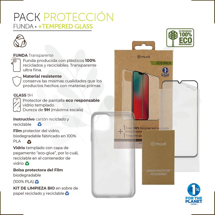 Funda y Protector para Móvil Muvit iPhone 14 Plus Funda y Protector para Móvil Muvit iPhone 14 Plus