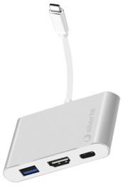 Hub Silver Ht Logan Usb-C A 3 En 1 (Usb-C, Usb 3.0, Hdmi)