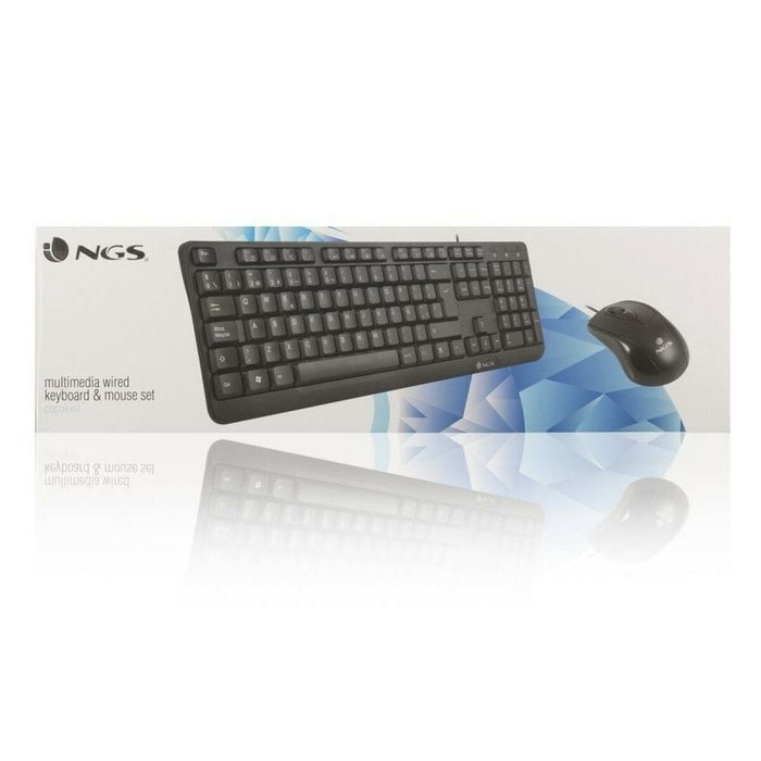 NGS Cocoa Kit Teclado y Ratón USB Negro