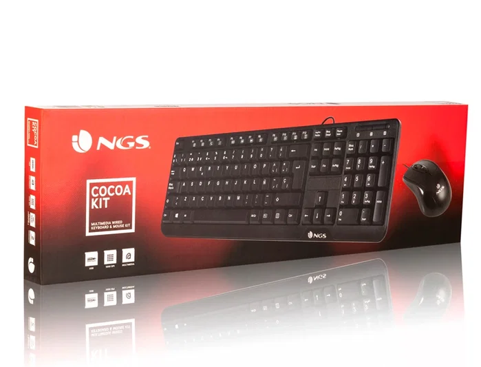 NGS Cocoa Kit Teclado y Ratón USB Negro