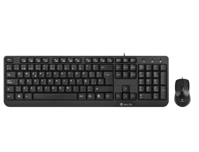NGS Cocoa Kit Teclado y Ratón USB Negro