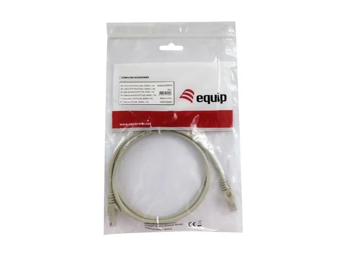 Equip 625410 Cable de Red Ethernet Cat6 U/UTP 1m - Beige - 10 Gbit/s, 250 MHz, Conector RJ45 Macho, Plug and Play, Conectores Chapados en Oro