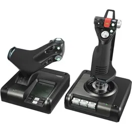 SAITEK X52 Pro Sistema de Control de Vuelo con Pantalla LCD Multifunción y Tecnología de Ejes sin Contacto