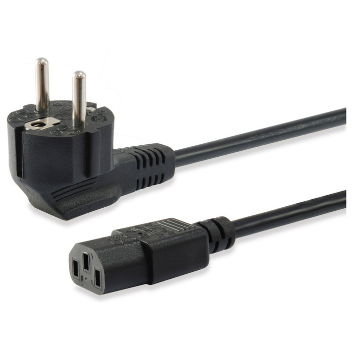 EQUIP Cable de Alimentación C13 a Schuko CEE7/4 1,8m Angular Negro 112120 EQUIP Cable de Alimentación C13 a Schuko CEE7/4 1,8m Angular Negro 112120