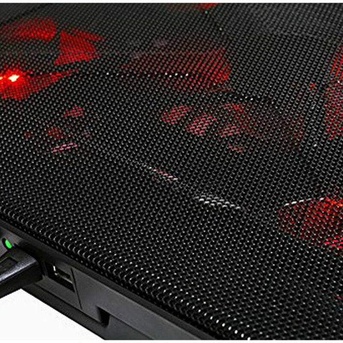 Mars Gaming MNBC2 Base de Refrigeración para Portátiles hasta 17,3 con 5 Ventiladores e Iluminación LED Roja