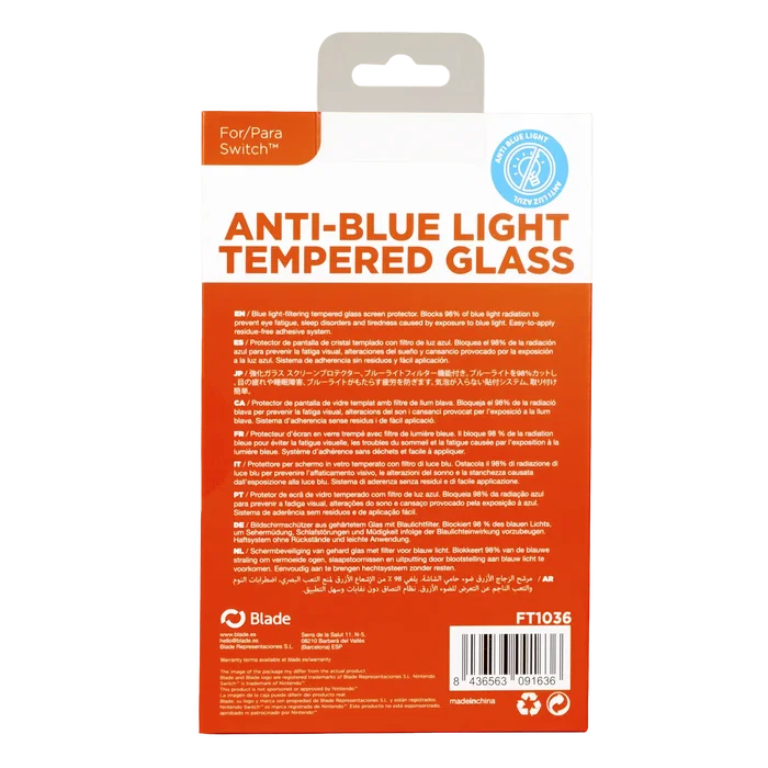 Blade Protector de Pantalla con Filtro de Luz Azul para Nintendo Switch