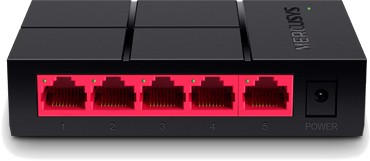 Mercusys MS105G Switch de 5 Puertos Gigabit Ethernet 10/100/1000 Mbps Negro