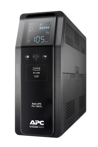 APC BR1200SI Sistema de Alimentación Ininterrumpida (UPS) Línea Interactiva 1.2 kVA 720 W Torre Negro