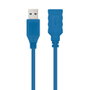 Nanocable Cable Alargador USB 3.0 Tipo A Macho a Hembra, 2m, Azul