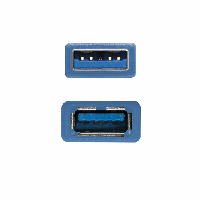 Nanocable Cable Alargador USB 3.0 Tipo A Macho a Hembra, 2m, Azul