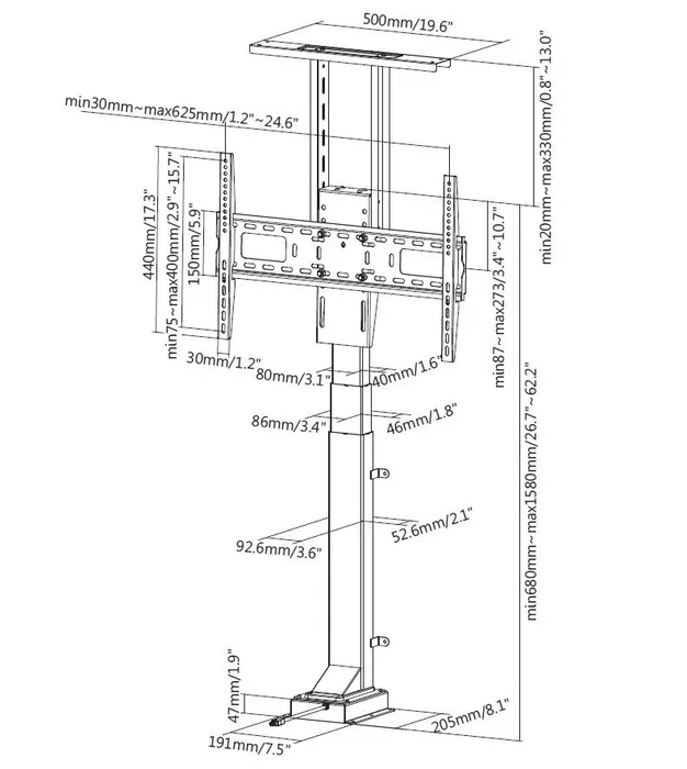 EQUIP Soporte de TV Motorizado 650606 para 37-65 pulgadas