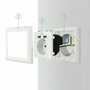 Nanocable Base de enchufe de pared Schuko con 2 puertos USB 2.4A Blanco