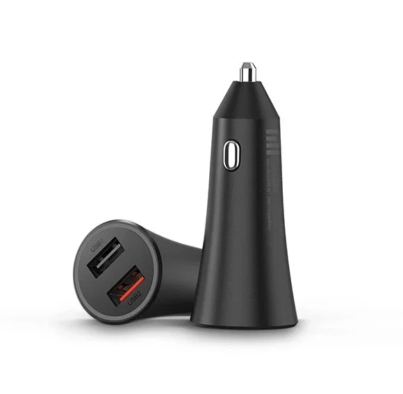 Xiaomi Mi 37W Dual-Port Car Charger - Cargador Coche USB 3A + 2A, Negro, para Encendedor Cigarrillos Auto