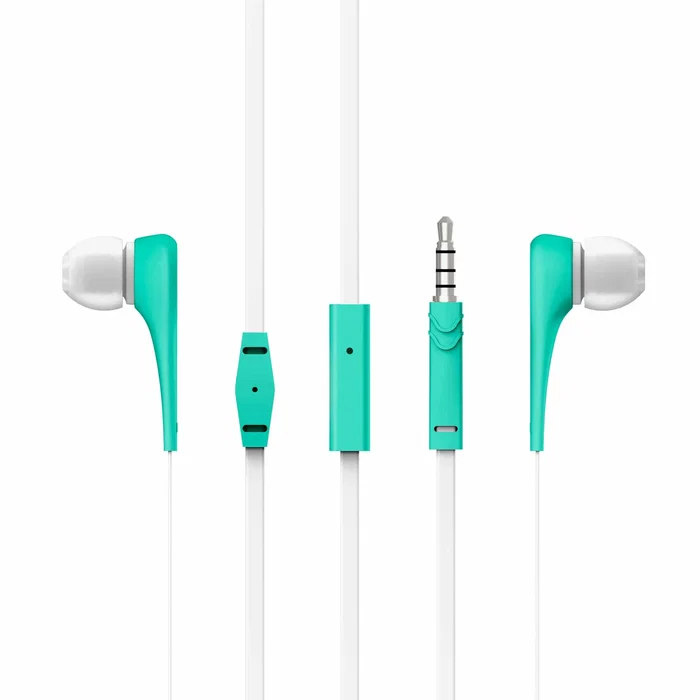 Energy Sistem Style 1+ Auriculares Intraurales Alámbricos con Micrófono para Llamadas/Música, Cable Plano 1.2m, Conector 3.5mm, Color Menta - 445998