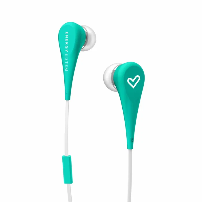Energy Sistem Style 1+ Auriculares Intraurales Alámbricos con Micrófono para Llamadas/Música, Cable Plano 1.2m, Conector 3.5mm, Color Menta - 445998