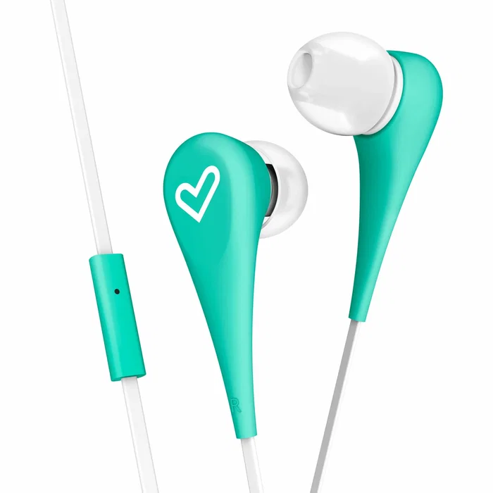 Energy Sistem Style 1+ Auriculares Intraurales Alámbricos con Micrófono para Llamadas/Música, Cable Plano 1.2m, Conector 3.5mm, Color Menta - 445998