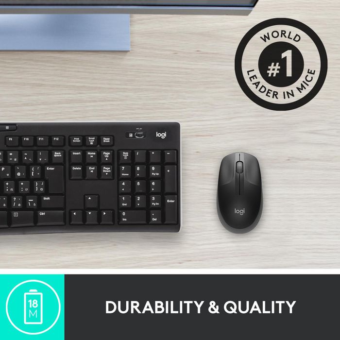 Logitech M190 Ratón Inalámbrico Full-Size de 1000 dpi, Diseño Ergonómico para Manos Medianas/Grandes, Batería AA con 18 Meses de Duración, Plug & Play Logitech M190 Ratón Inalámbrico Full-Size de 1000 dpi, Diseño Ergonómico para Manos Medianas/Grandes, Batería AA con 18 Meses de Duración, Plug & Play