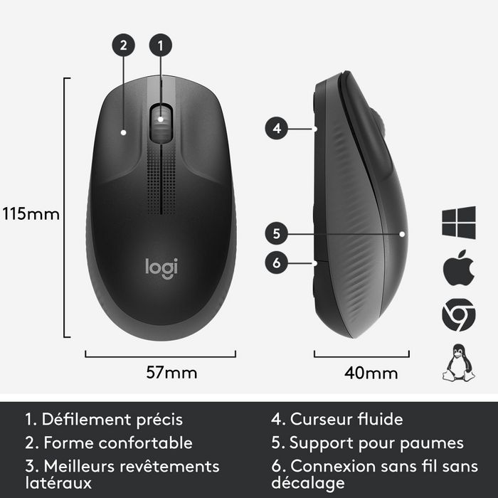 Logitech M190 Ratón Inalámbrico Full-Size de 1000 dpi, Diseño Ergonómico para Manos Medianas/Grandes, Batería AA con 18 Meses de Duración, Plug & Play Logitech M190 Ratón Inalámbrico Full-Size de 1000 dpi, Diseño Ergonómico para Manos Medianas/Grandes, Batería AA con 18 Meses de Duración, Plug & Play