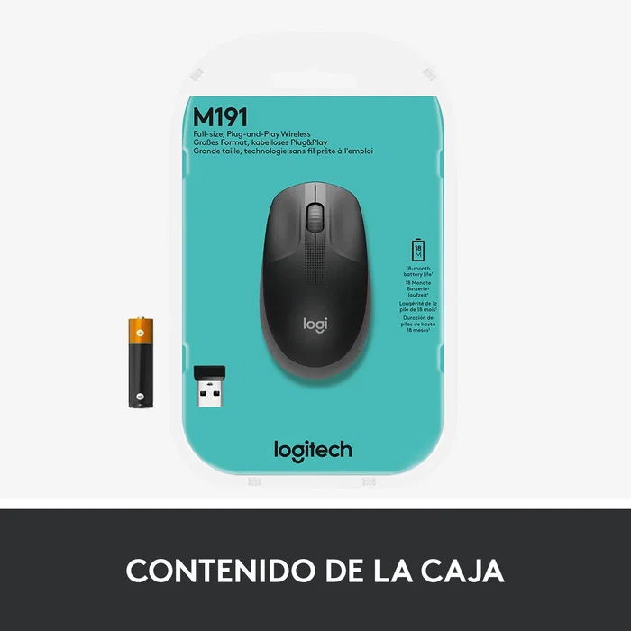 Logitech M190 Ratón Inalámbrico Carbón vegetal Logitech M190 Ratón Inalámbrico Carbón vegetal