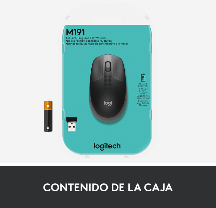 Logitech M190 Ratón Inalámbrico Gris Marengo Logitech M190 Ratón Inalámbrico Gris Marengo