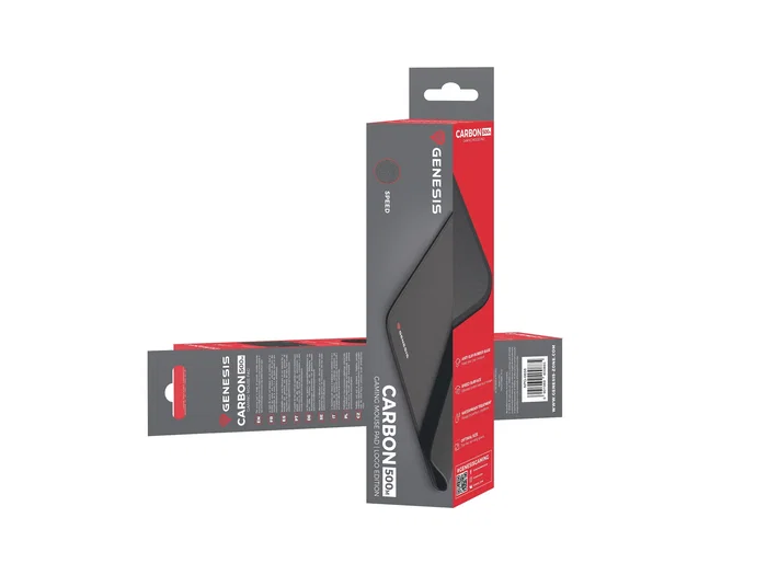 Natec Genesis Carbon 500 M Logo Alfombrilla de Ratón Gaming Negro 300x250mm - Tela, Superficie Veloz, Impermeable y Antideslizante