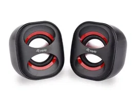 Equip 245331 Kit de Altavoces 2.0 para PC, 6W RMS, Color Negro y Rojo, Conexión Jack 3.5mm y Alimentación USB