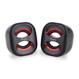 Equip Life Mini Altavoces 2.0 6W RSM Negro y Rojo