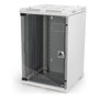 Digitus Armario Rack de Pared 10U, Gabinete de 19 Pulgadas y 10 Pulgadas, Vidrio Templado, 30 kg Capacidad, Bloqueo, Gestión de Cables, IP20, Gris