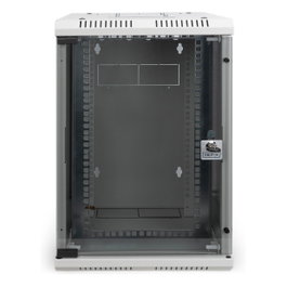 Digitus Armario Rack de Pared 10U, Gabinete de 19 Pulgadas y 10 Pulgadas, Vidrio Templado, 30 kg Capacidad, Bloqueo, Gestión de Cables, IP20, Gris