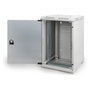 Digitus Armario Rack de Pared 10U, Gabinete de 19 Pulgadas y 10 Pulgadas, Vidrio Templado, 30 kg Capacidad, Bloqueo, Gestión de Cables, IP20, Gris