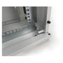 Digitus Armario Rack de Pared 10U, Gabinete de 19 Pulgadas y 10 Pulgadas, Vidrio Templado, 30 kg Capacidad, Bloqueo, Gestión de Cables, IP20, Gris