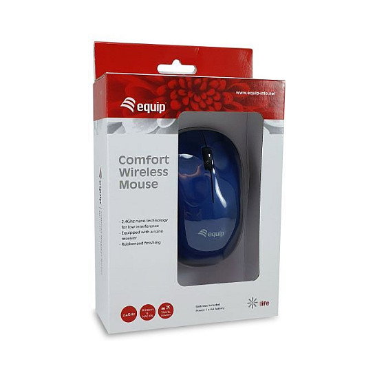 Equip Ratón Inalámbrico Comfort 1200 DPI Azul Equip Ratón Inalámbrico Comfort 1200 DPI Azul