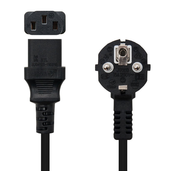 Nanocable Cable de Alimentación CPU IEC C14/C13 1.5m Negro - Shucko CEE7 Macho a C13 Hembra