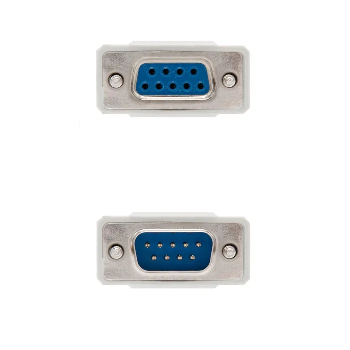 Nanocable 10.14.0202 Cable Serie RS232 DB9 Macho a DB9 Hembra, 1.8m, Color Beige