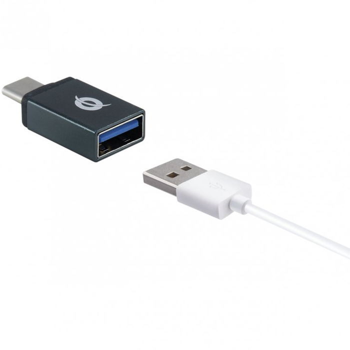 Conceptronic Kit 2 Adaptadores USB-C a USB-A 3.1 OTG, Sincronización y Carga, Negro
