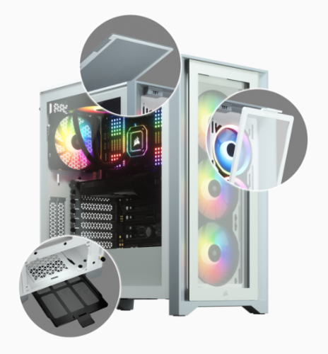 Corsair Caja PC iCUE 4000X RGB Vidrio Templado Blanca CC-9011205-WW Midi Tower ATX Gaming Corsair Caja PC iCUE 4000X RGB Vidrio Templado Blanca CC-9011205-WW Midi Tower ATX Gaming