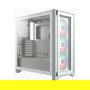 Corsair iCue 4000X RGB Caja ATX Midi Tower Gaming blanca con ventana lateral de cristal templado