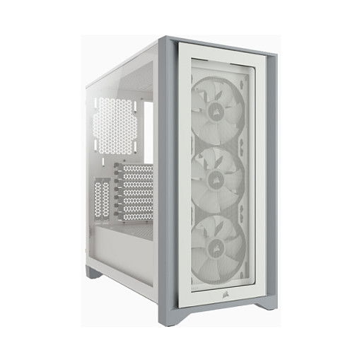 Corsair iCue 4000X RGB Caja ATX Midi Tower Gaming blanca con ventana lateral de cristal templado
